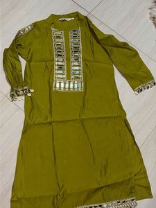 Olive Green Embellished Dhoti Pants 28 to 32