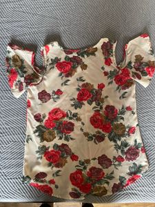 Cold Shoulder Floral Top
