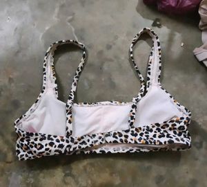Leopard Print Bikini Top