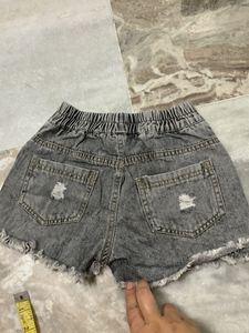 High Waisted Ripped Denim Shorts