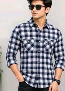Men's ODD EVEN Blue and White Checkered Shirt