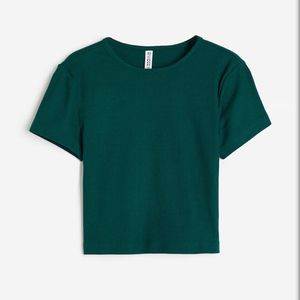 Emerald Green Ribbed Tee - Divided