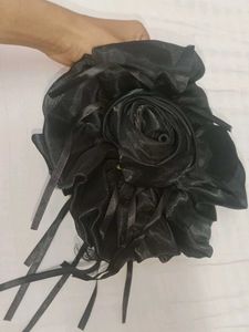 Elegant Black Rose Hair Accessory