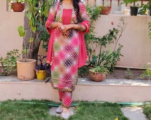 Vibrant Indian Ethnic Kurta Set with Dupatta