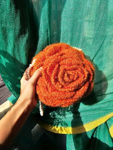 Unique Rose Crochet Clutch Bag