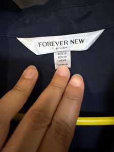 Forever New Navy Blue Button-Down Midi Dress