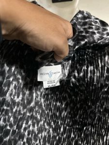 Chic Pleated Leopard Print Blouse