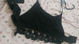 Chic Black Lace Crop Top