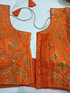Orange Embellished Blouse