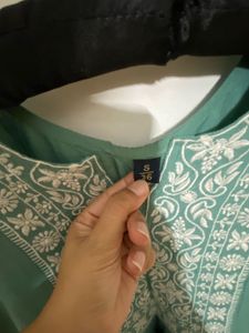 Embroidered Teal Anarkali Kurta