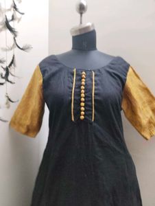 Elegant Black &amp; Gold kurta skirt set