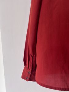 Rust brown Smart Casual V neck Top size S
