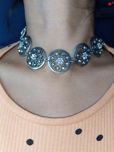 Trending Oxidised Necklace With Earrings