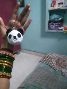 Crochet Panda Keychain