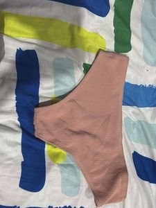 Ribbed Pink Bikini Bottom