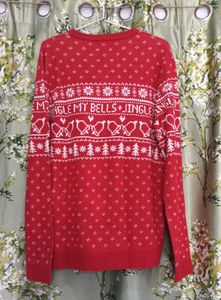 JACK &amp; JONES  Unisex Red Christmas Sweater