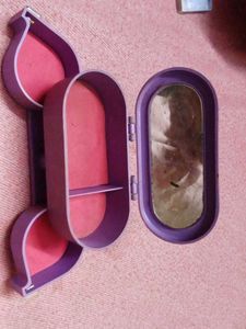 Vintage Purple Compact Mirror Makeup Case