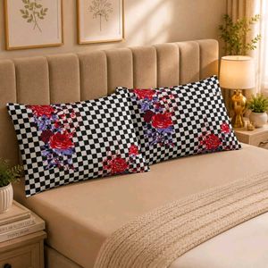 🇳🇿💫🎀Checkerboard Floral Pillow Covers