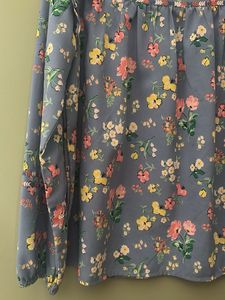 Chic Blue Floral Print Top