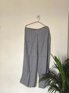 Patterned Wide Leg Trousers