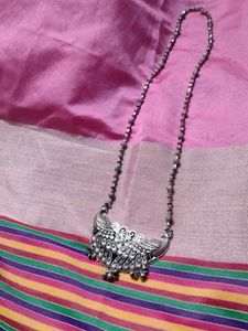 Oxidized Silver Peacock Pendant Necklace