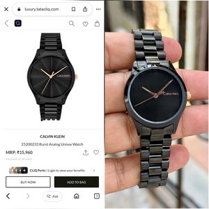 Calvin Klein Black Metal Band Watch