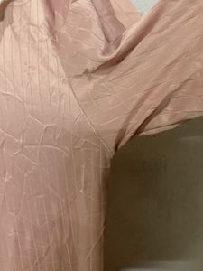 Pink Satin Nightgown with Lace Collar