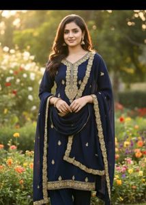 Navy Blue Salwar Suit dupatta