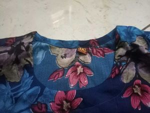 Blue Floral Kurta Set / cord se
