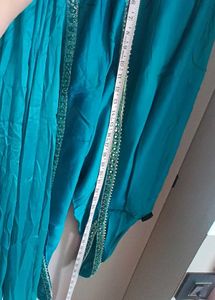Teal Floral Kurta Set with Dupatta One tym use