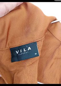 Brown Long Sleeve Collared Blouse