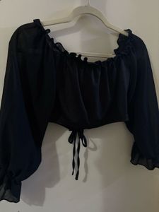 Black Corset Crop Top