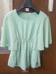 Stylish Mint Green Ruffled Top