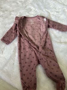 New Adorable Pink Heart Footie Pajamas