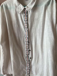 Boho Embroidered Button-Up Shirt