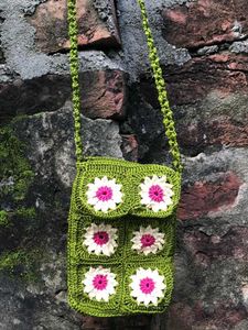Handmade Crochet Flower Crossbody Bag