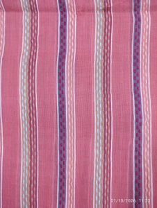 Pink Striped Cotton Dress Material