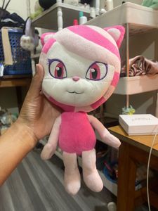 Cute Pink Striped Cat Plush Toy