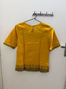 Stylish Yellow Embroidered Blouse