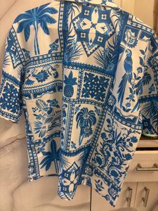 Blue Pineapple Print Pajama Set