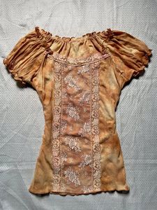 Vintage Lace Trim Tie-Dye Top