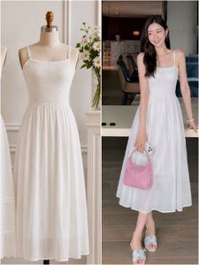 Elegant White Sundress with Spaghetti Straps