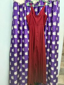 Wine Red Elegant Maxi Dress