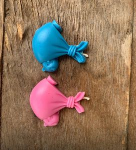 4 Baby Shower Candles - Pink &amp; Blue