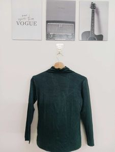 Dark Green Turtleneck Top