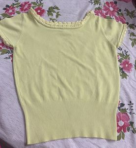 Cute Yellow Knit Top