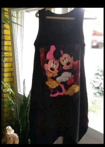 Cute Mickey &amp; Minnie Mouse Black Dress