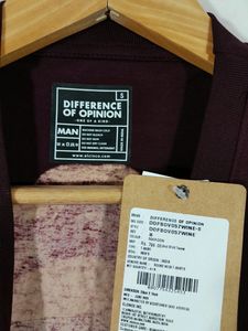 Burgundy Printed Casual T-Shirt  (Men's )
