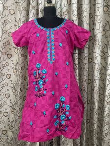 Vibrant Pink Embroidered Kurta