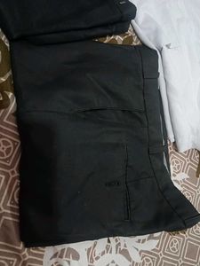 Men's Black 2Pants &amp; 1White Shirt Combo
